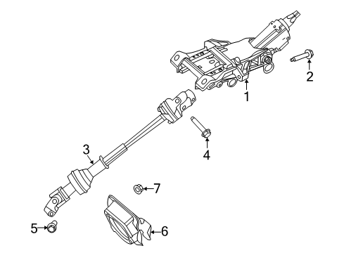 2013 Ford Police Interceptor Utility Steering Column & Wheel, Steering Gear & Linkage Diagram 4 - Thumbnail