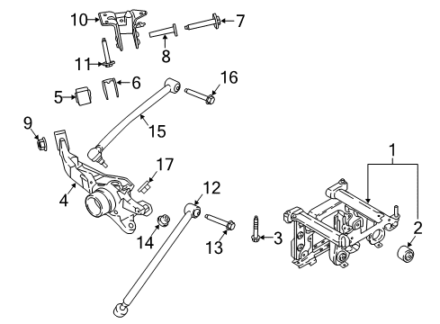 2019 Ford EcoSport Rear Suspension, Control Arm Diagram 1 - Thumbnail