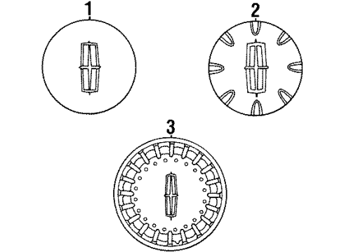 2001 Lincoln Town Car Wheel Cover Diagram for F8VZ1130AC