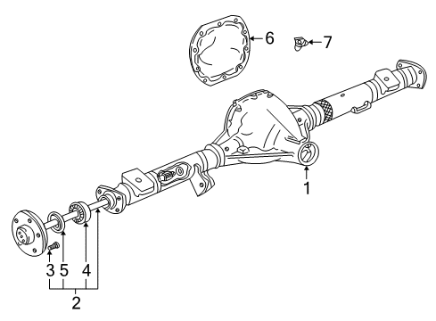 2003 Ford Explorer Sport Axle Housing - Rear Diagram