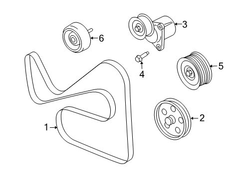 2008 Mercury Mariner Belts & Pulleys Diagram