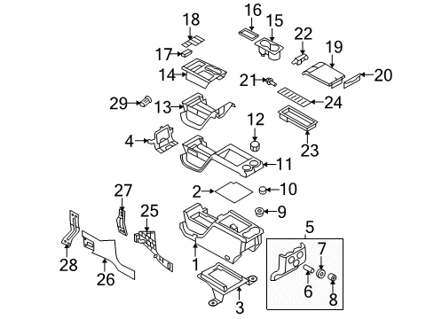 2012 Ford F-150 Front Console Diagram