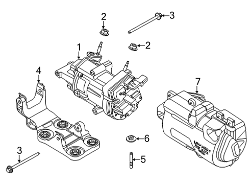 2021 Ford Mustang Mach-E A/C Condenser, Compressor & Lines Diagram 1 - Thumbnail