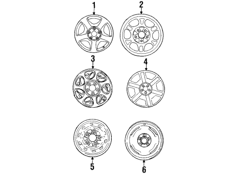 1999 Mercury Villager Wheel Assembly Diagram for XF5Z-1007-DA