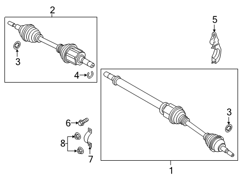 2023 Lincoln Nautilus Drive Axles - Front Diagram