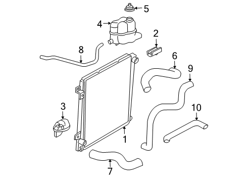 2002 Ford Explorer Radiator & Components Diagram