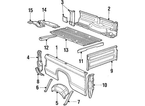 1986 Ford Ranger Panel - Quarter - Outer Diagram for F2TZ-9927841-B