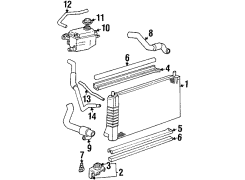 1998 Mercury Sable Radiator & Components Diagram