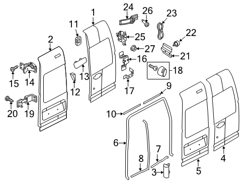 2013 Ford Transit Connect Hinge Assembly - Rear Door Diagram for 9T1Z-6126810-D