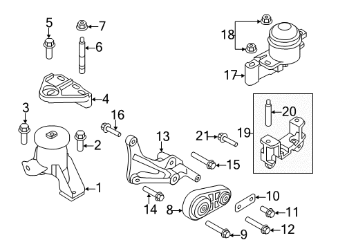 2010 Ford Fusion Engine Support Insulator Assembly Diagram for 9E5Z-6038-B