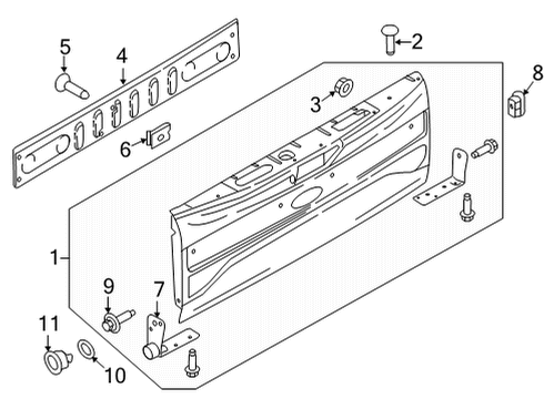 2023 Ford F-150 Tail Gate - Body & Hardware Diagram 2 - Thumbnail