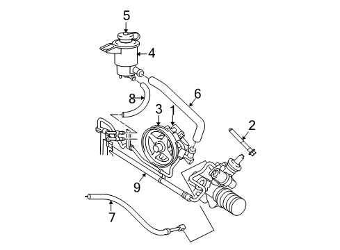 2003 Ford Crown Victoria Pump Assy - Power Steering Diagram for 3W1Z-3A674-CARM