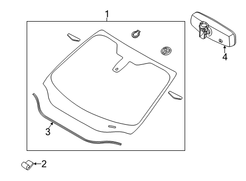 2014 Ford Focus Windshield Glass, Reveal Moldings Diagram