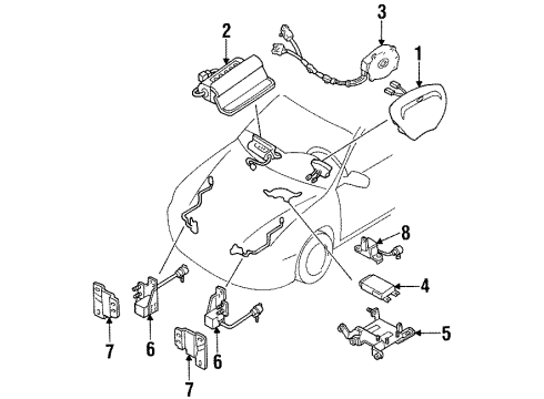 1997 Mercury Tracer Module Diagram for F7CZ-54044A74-AAA