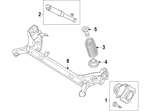 2016 Ford Transit Connect Rear Axle, Suspension Components Diagram