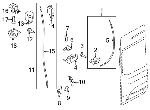 2015 Ford Transit-150 Cable Assembly Diagram for BK3Z-61431B42-B