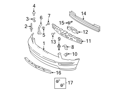 2005 Ford Mustang Front Bumper Diagram