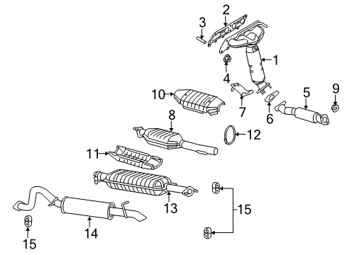 2008 Mercury Mariner Exhaust Components Diagram 2 - Thumbnail