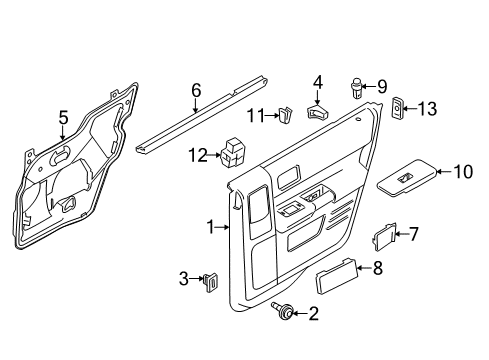 2014 Ford Flex Panel Assembly - Door Trim Diagram for DA8Z-7427407-AB