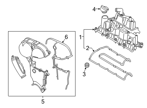 2017 Ford Escape Valve & Timing Covers Diagram