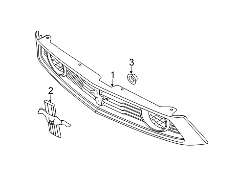 2012 Ford Mustang Grille Assembly - Radiator Diagram for CR3Z-8200-BAPTM