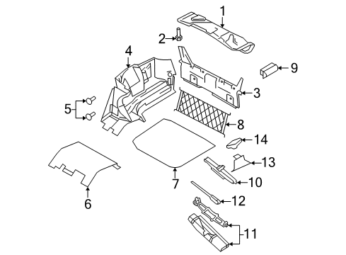 2007 Mercury Montego Trim - Tailgate Diagram for 6G1Z-5445594-AA