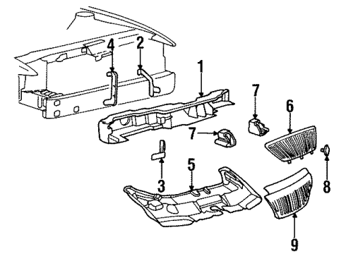 1996 Lincoln Continental Emblem Diagram for F3LY-8213-A