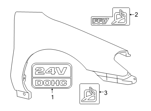 2003 Ford Taurus Nameplate Diagram for 4F1Z-16098-AA