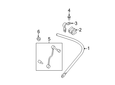 2013 Ford F-350 Super Duty Rear Suspension Components, Stabilizer Bar Diagram 3 - Thumbnail