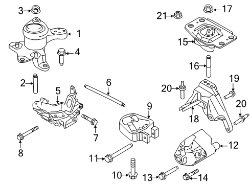 2014 Ford Fusion Engine & Trans Mounting Diagram