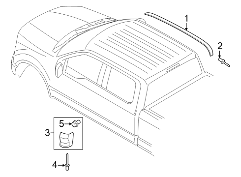 2024 Ford F-250 Super Duty Exterior Trim - Cab Diagram