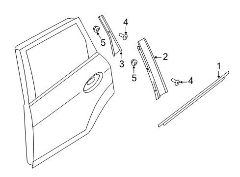 2014 Ford C-Max Exterior Trim - Rear Door Diagram