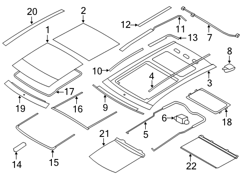 2014 Lincoln MKX Sunroof, Body Diagram