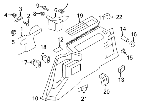 2008 Lincoln Navigator Trim - Load Compartment Diagram for 7L7Z-4031010-AB