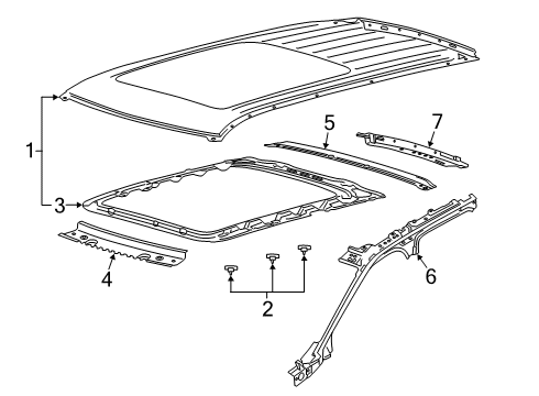 2023 Lincoln Aviator Roof & Components Diagram