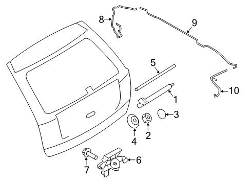 2012 Ford Edge Lift Gate - Wiper & Washer Components Diagram