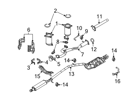 2012 Ford Flex Exhaust Components Diagram