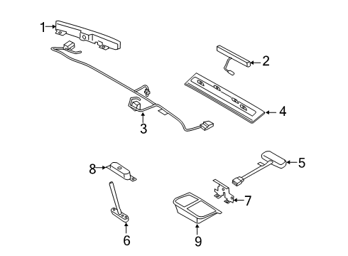 2022 Ford Police Interceptor Utility LAMP ASY - REAR - HIGH MOUNTED Diagram for JL1Z-13A613-C