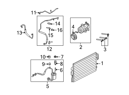 2010 Mercury Mariner A/C Condenser, Compressor & Lines Diagram