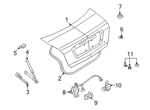 2008 Ford Fusion Trunk Lid Diagram