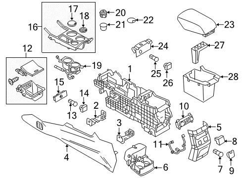 2016 Ford Explorer Armrest Assembly - Console Diagram for GB5Z-7806024-BD