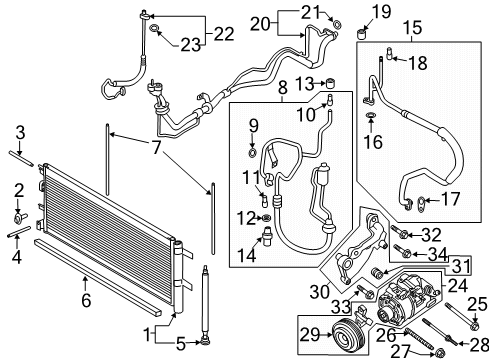 2017 Lincoln Continental A/C Condenser, Compressor & Lines Diagram 1 - Thumbnail