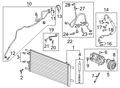 2019 Ford F-350 Super Duty Clutch Assembly - Compressor Diagram for HC3Z-19D786-A