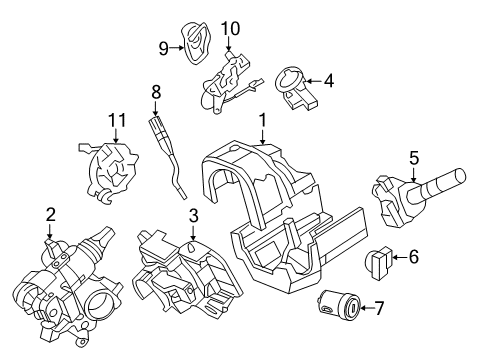 2009 Ford Expedition Shroud Assembly - Steering Column Diagram for 7L1Z-3530-AC