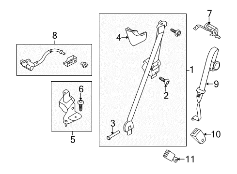 2016 Lincoln MKT Buckle Assembly - Seat Belt Diagram for CA8Z-74613D48-AB