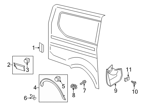 2016 Ford Transit-350 Exterior Trim - Side Panel Diagram 5 - Thumbnail