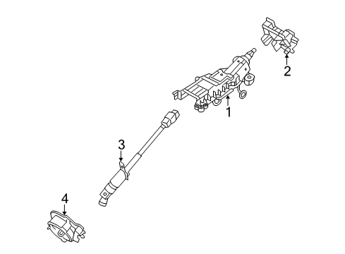 2010 Ford Flex Steering Column, Steering Wheel & Trim Diagram 1 - Thumbnail