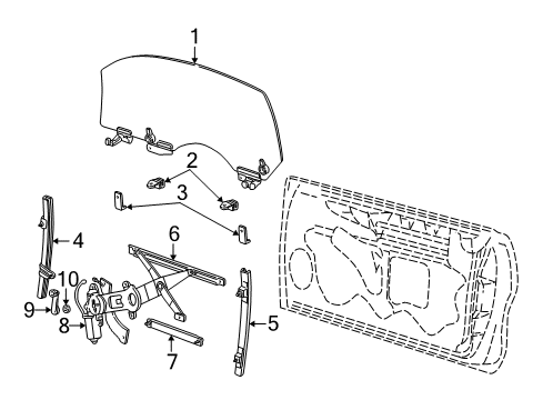 2000 Ford Mustang Door & Components Diagram