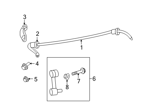 2008 Mercury Milan Rear Suspension Components, Lower Control Arm, Upper Control Arm, Stabilizer Bar Diagram