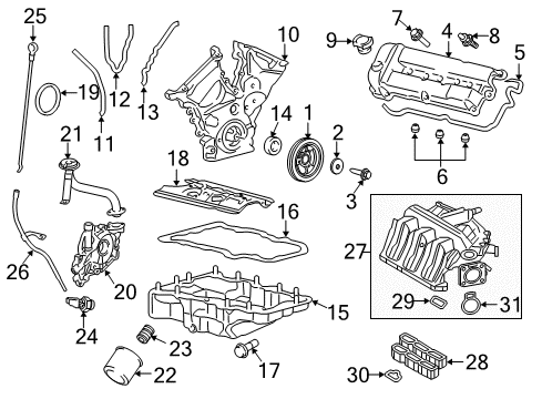 2008 Ford Escape Gasket - Spark Plug Aperture Diagram for 6E5Z-6C527-EB